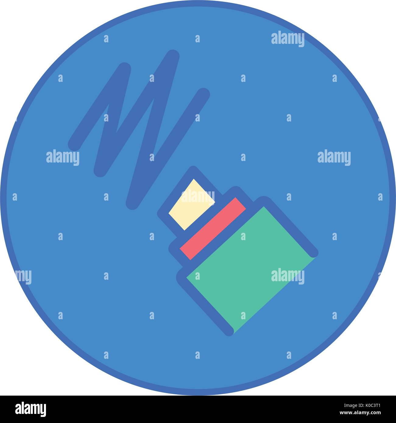 Stationery Office tool icon blue button Stock Vector
