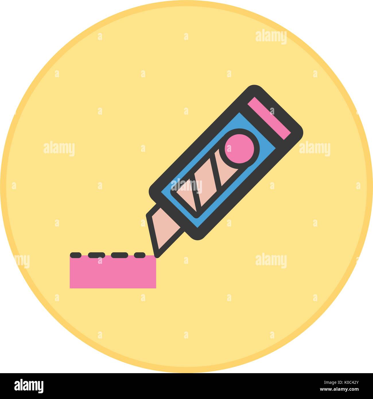 Box cutter yellow Stock Vector Images - Alamy