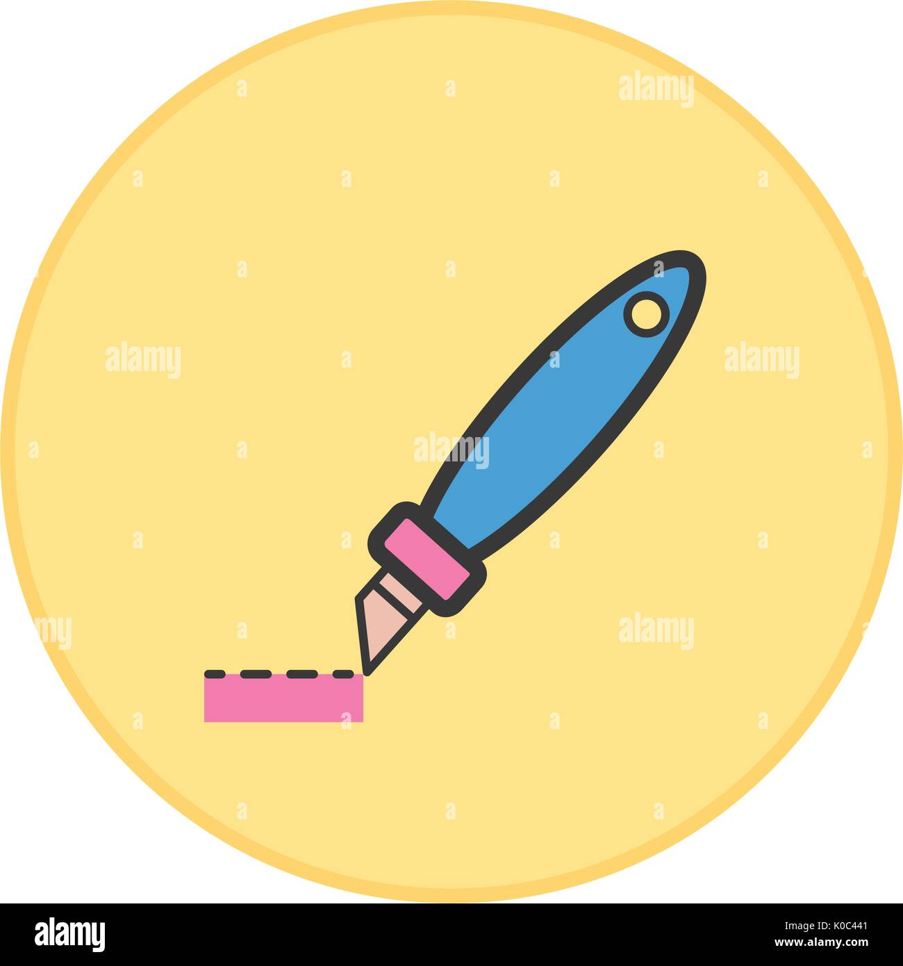 Cutter icon yellow button Stock Vector Image & Art - Alamy