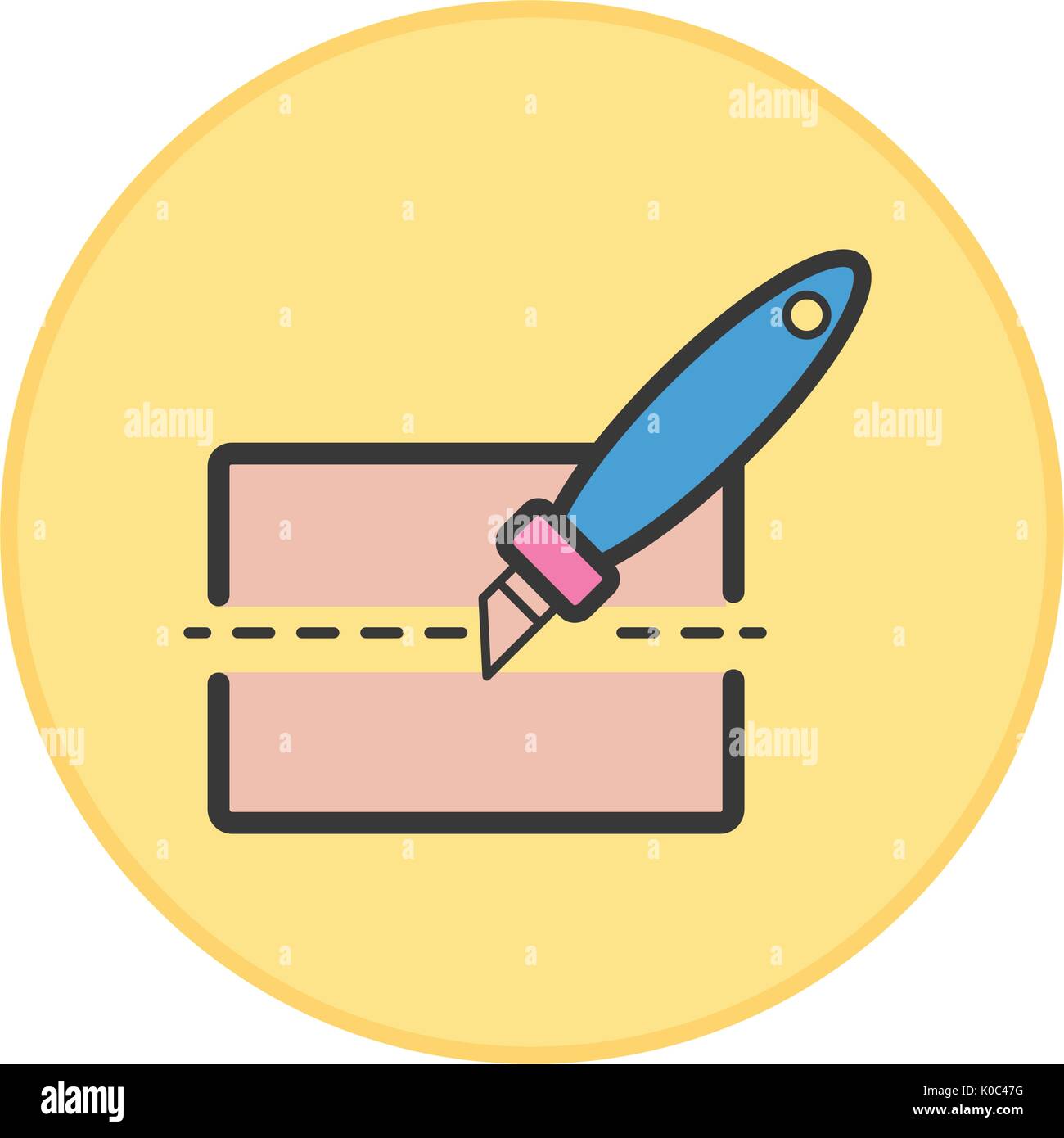 Box cutter yellow Stock Vector Images - Alamy