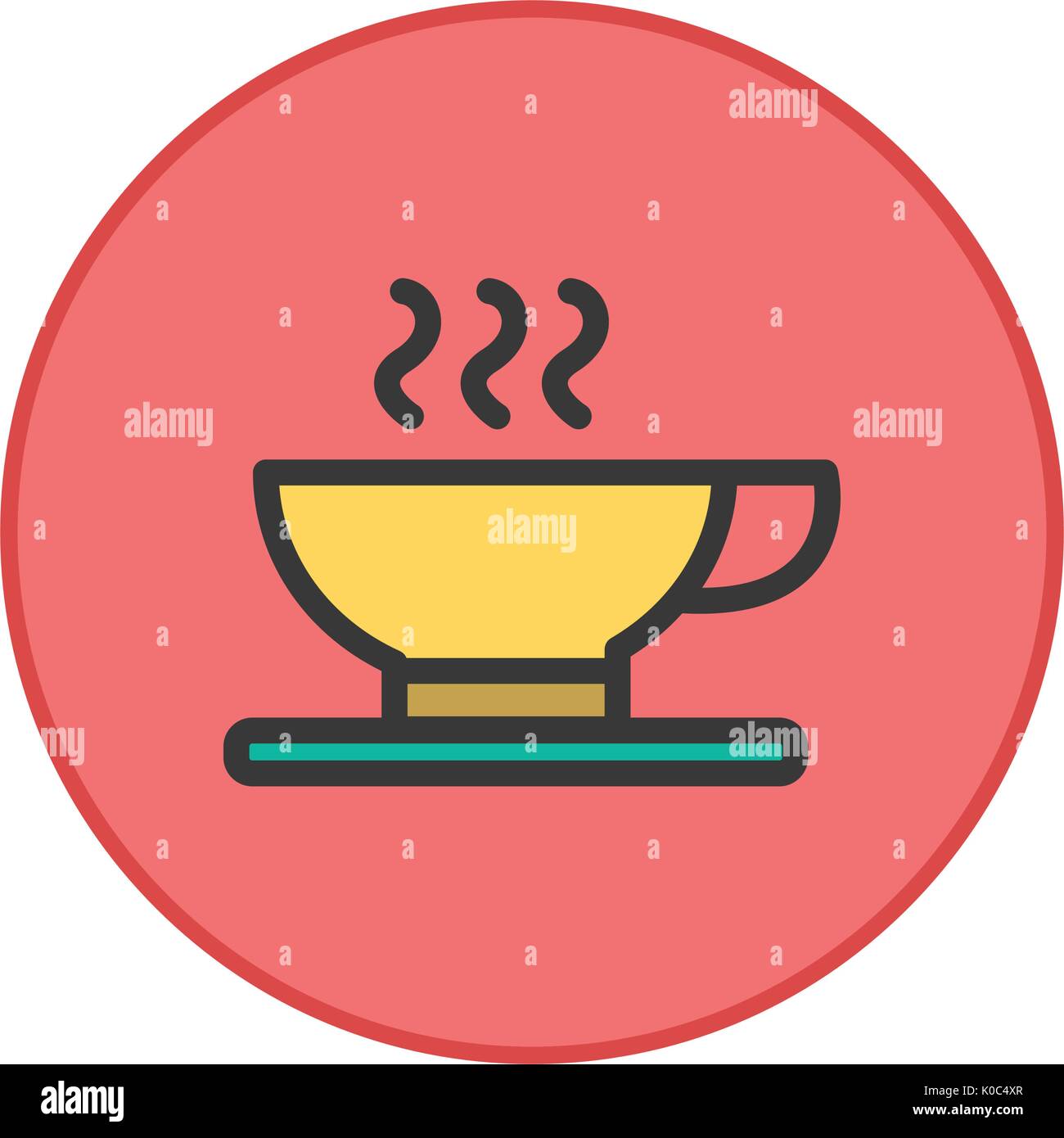 Coffee Beverage Icon red button Stock Vector Image & Art Alamy