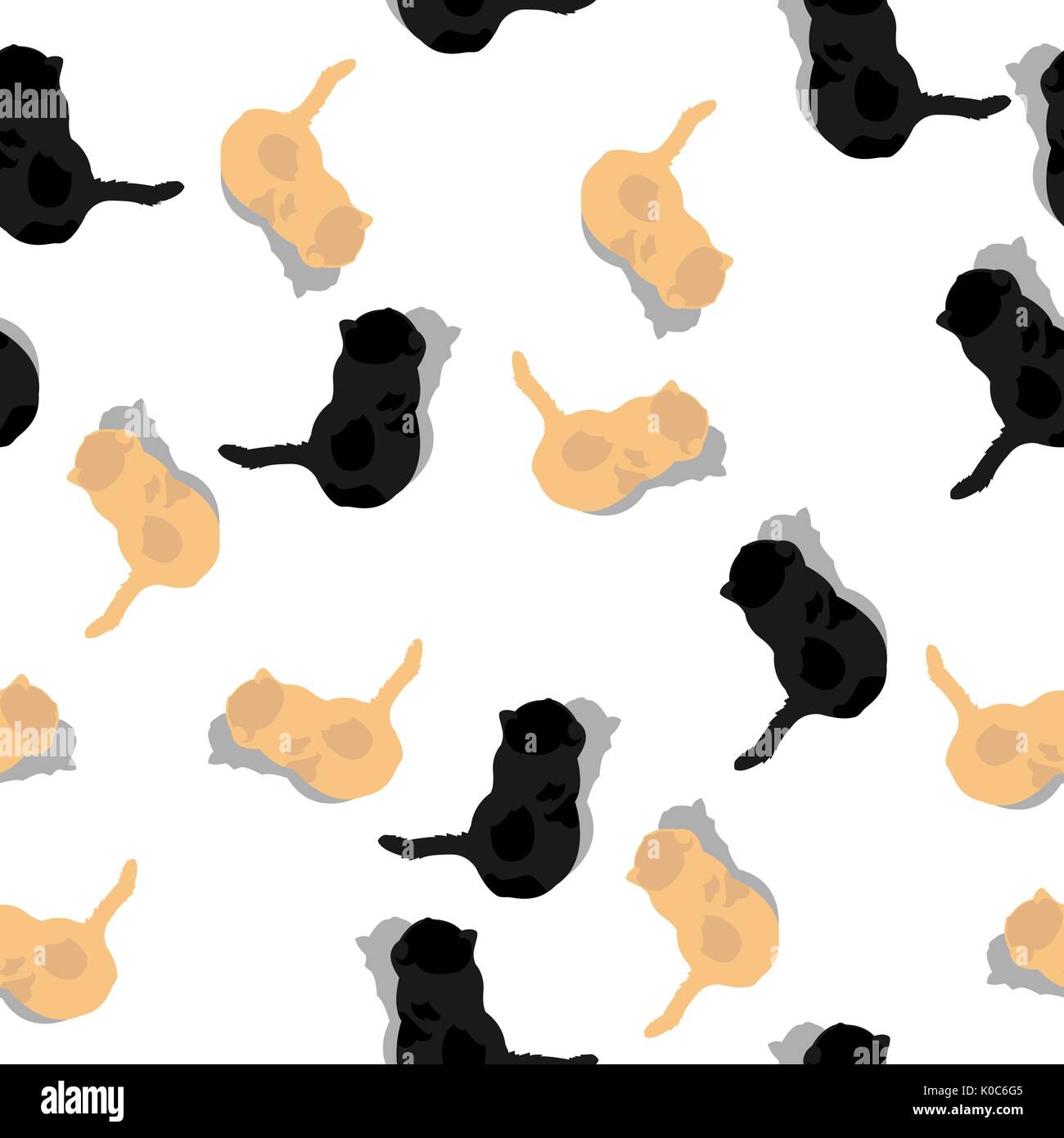 Cats seamless pattern.No background.vector illustration Stock Vector