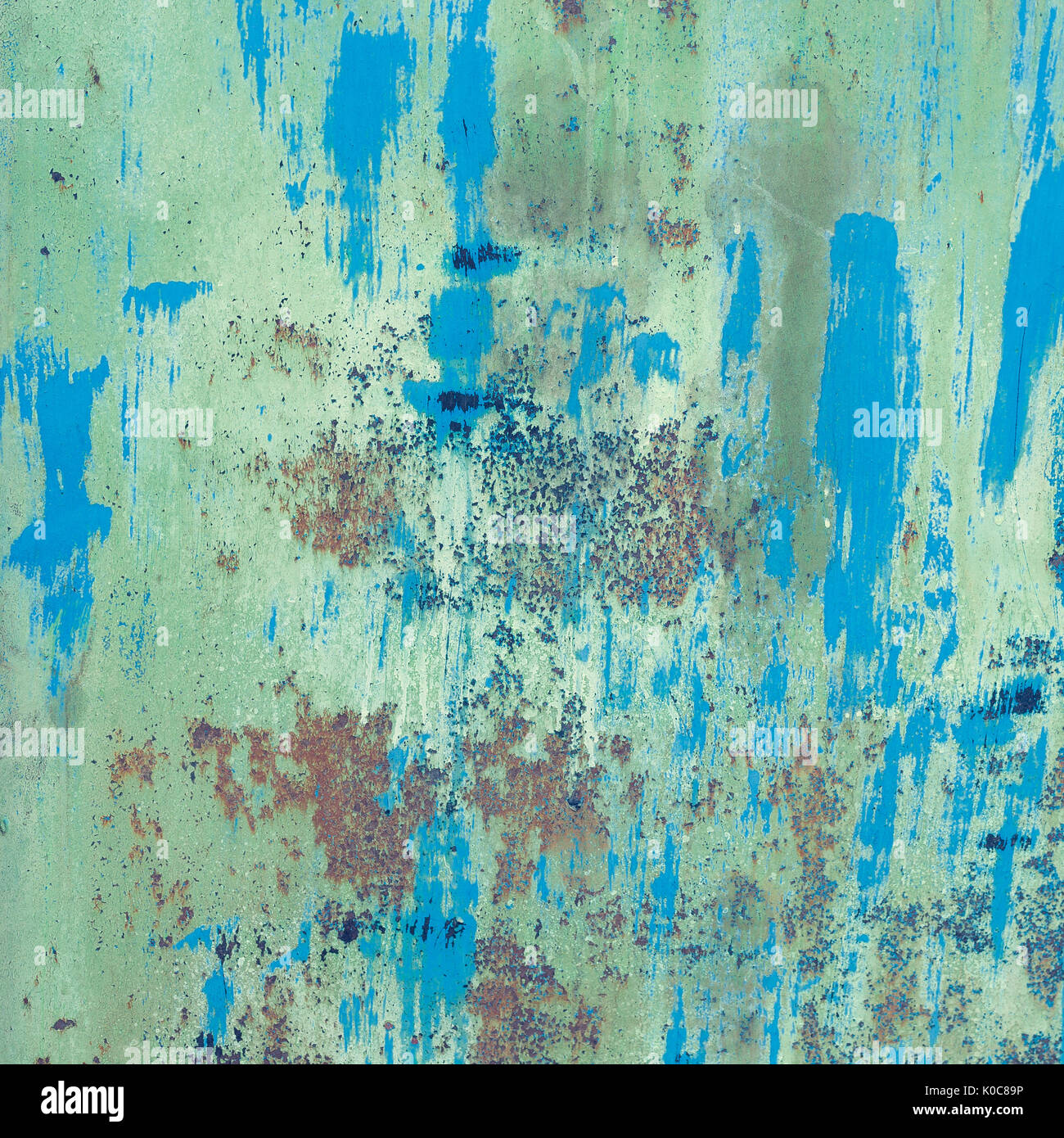 Old blue painted wall with rust texture. Grunge rusted metal background ...