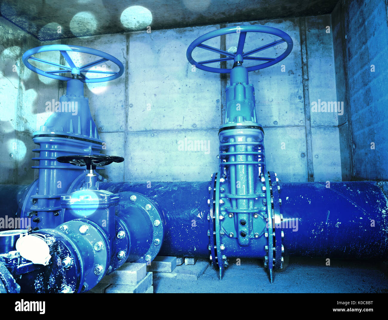 Film grain effect. The main City underground water shafts. 500mm large