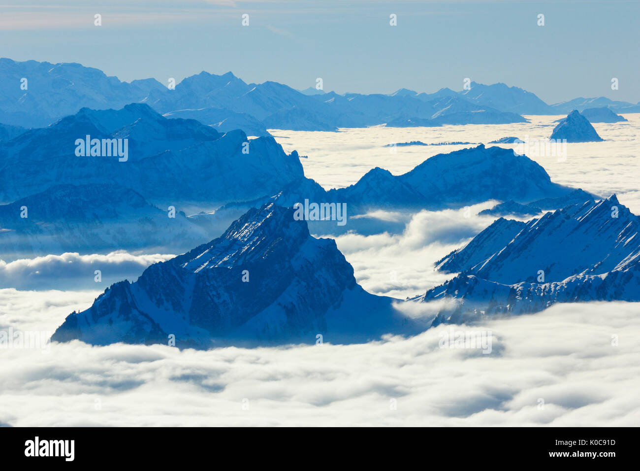 Mattstock, Aussicht vom Säntis, Schweizer Alpen Stock Photo