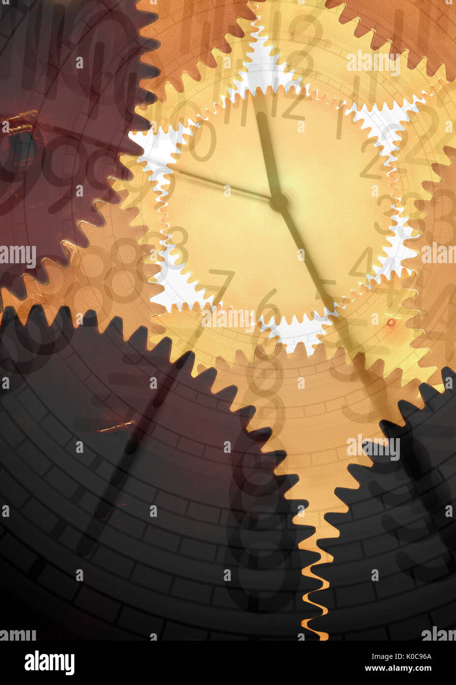 an image of gears and clock Stock Photo Alamy