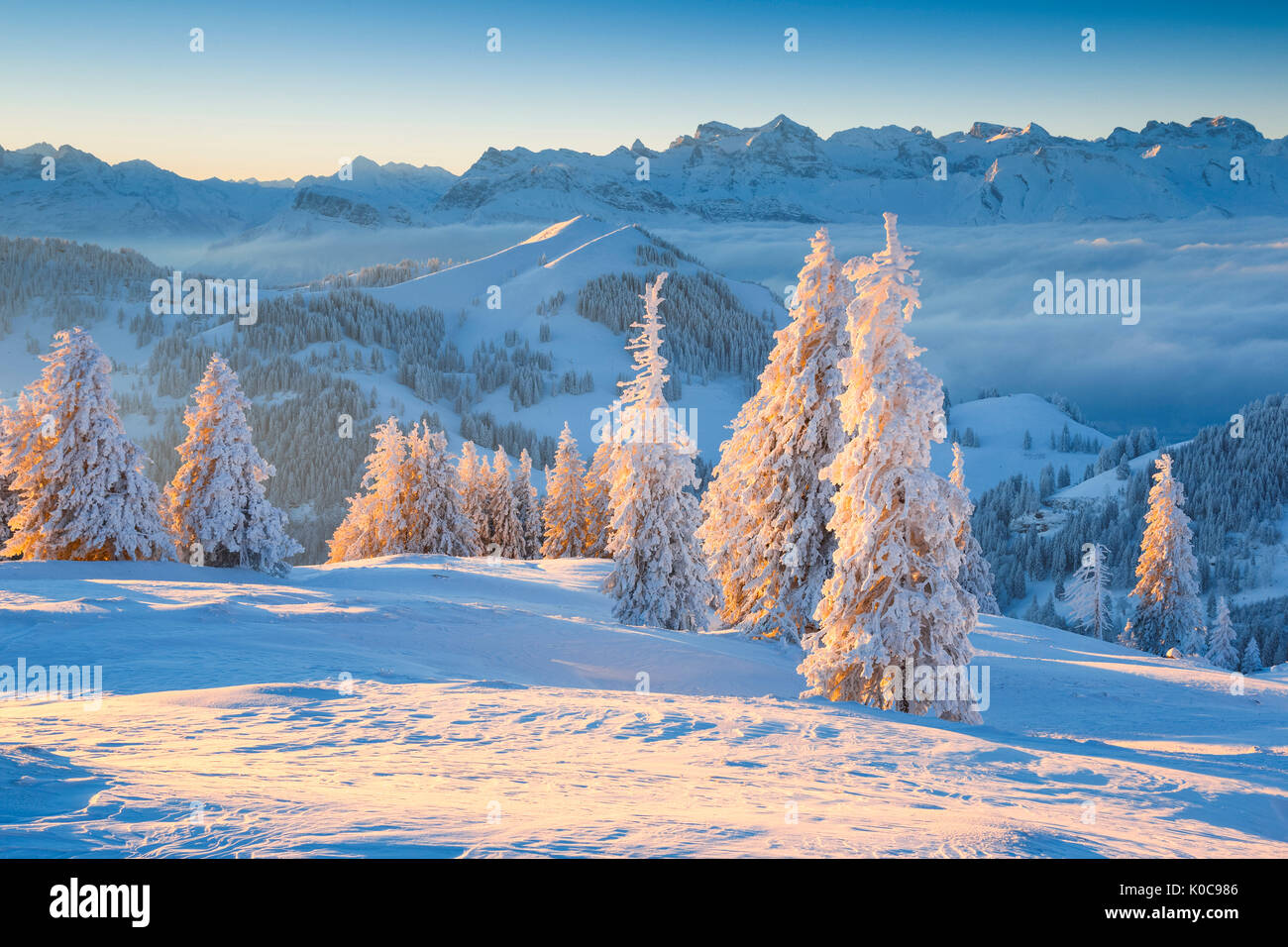 Aussicht von der Rigi, Schweiz Stock Photo