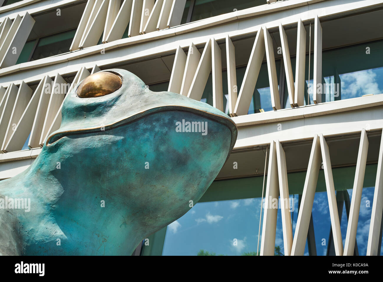 Statue of a frog in Madrid Stock Photo