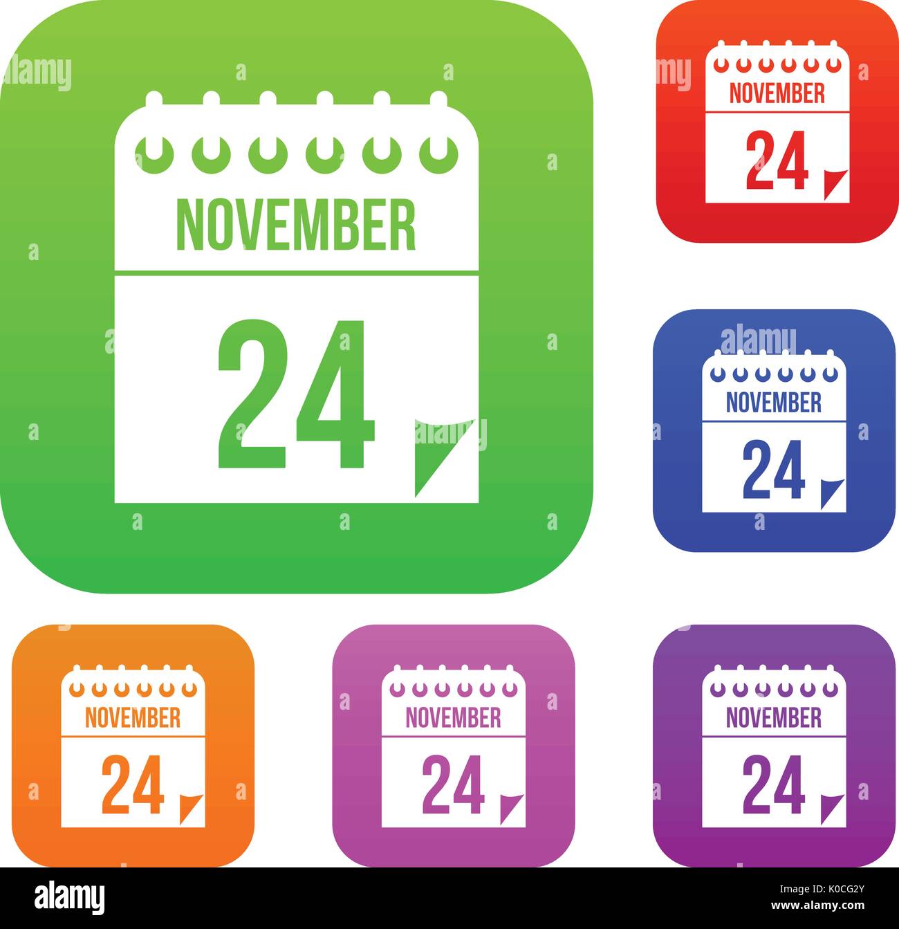 24 november calendar set collection Stock Vector Image & Art Alamy