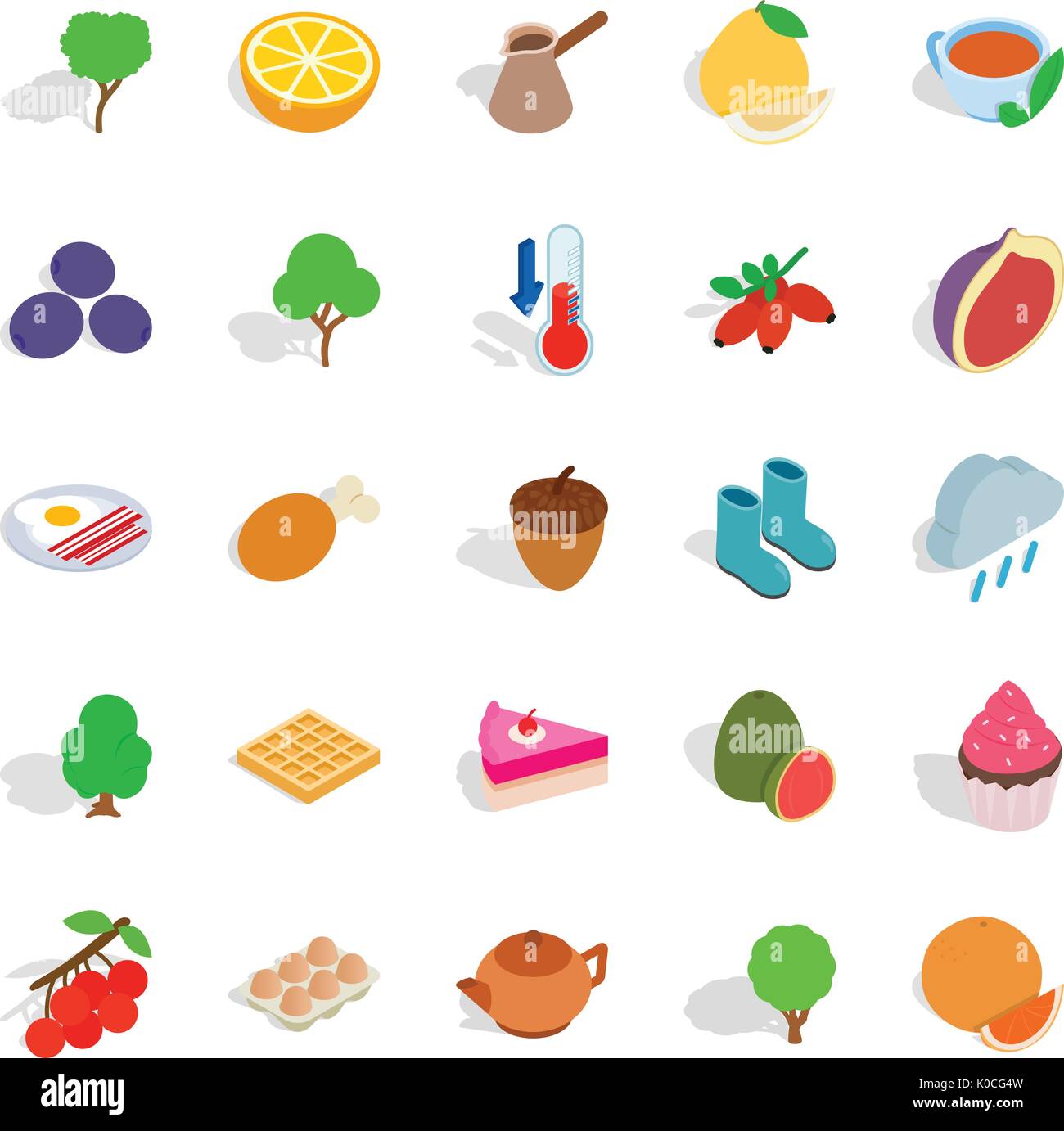Establishment icons set, isometric style Stock Vector