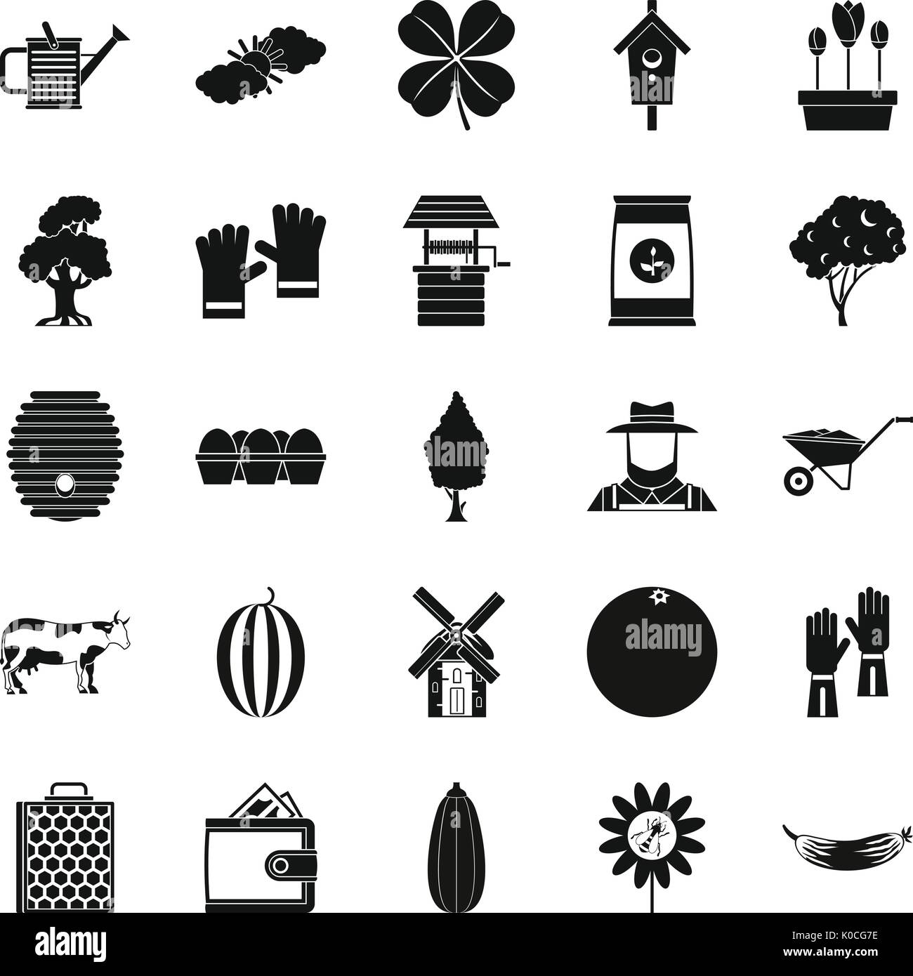 Nut icons set, simple style Stock Vector Image & Art - Alamy