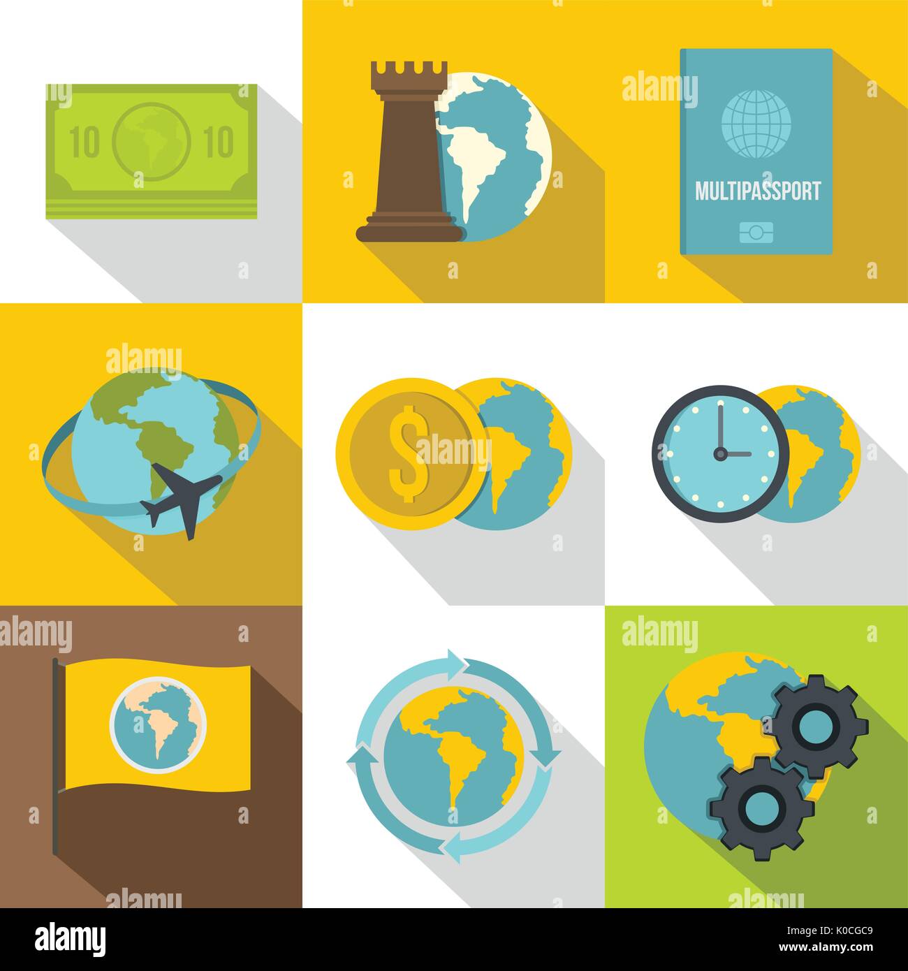 Travel icons set, flat style Stock Vector Image & Art - Alamy