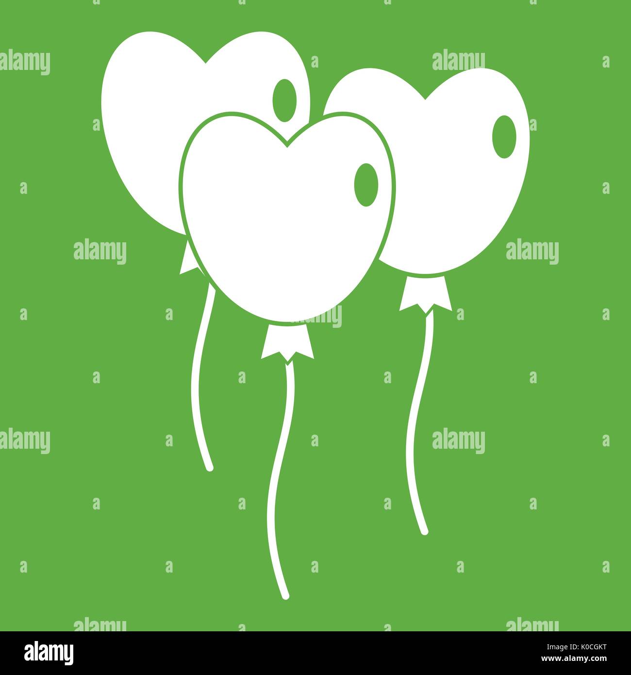 Three balloons in the shape of heart icon green Stock Vector Image ...