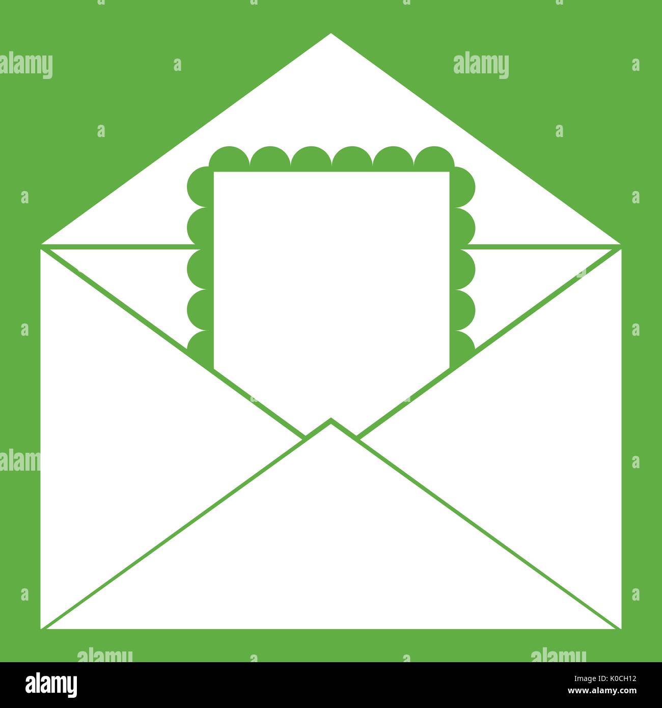 Envelope with card icon green Stock Vector Image & Art - Alamy