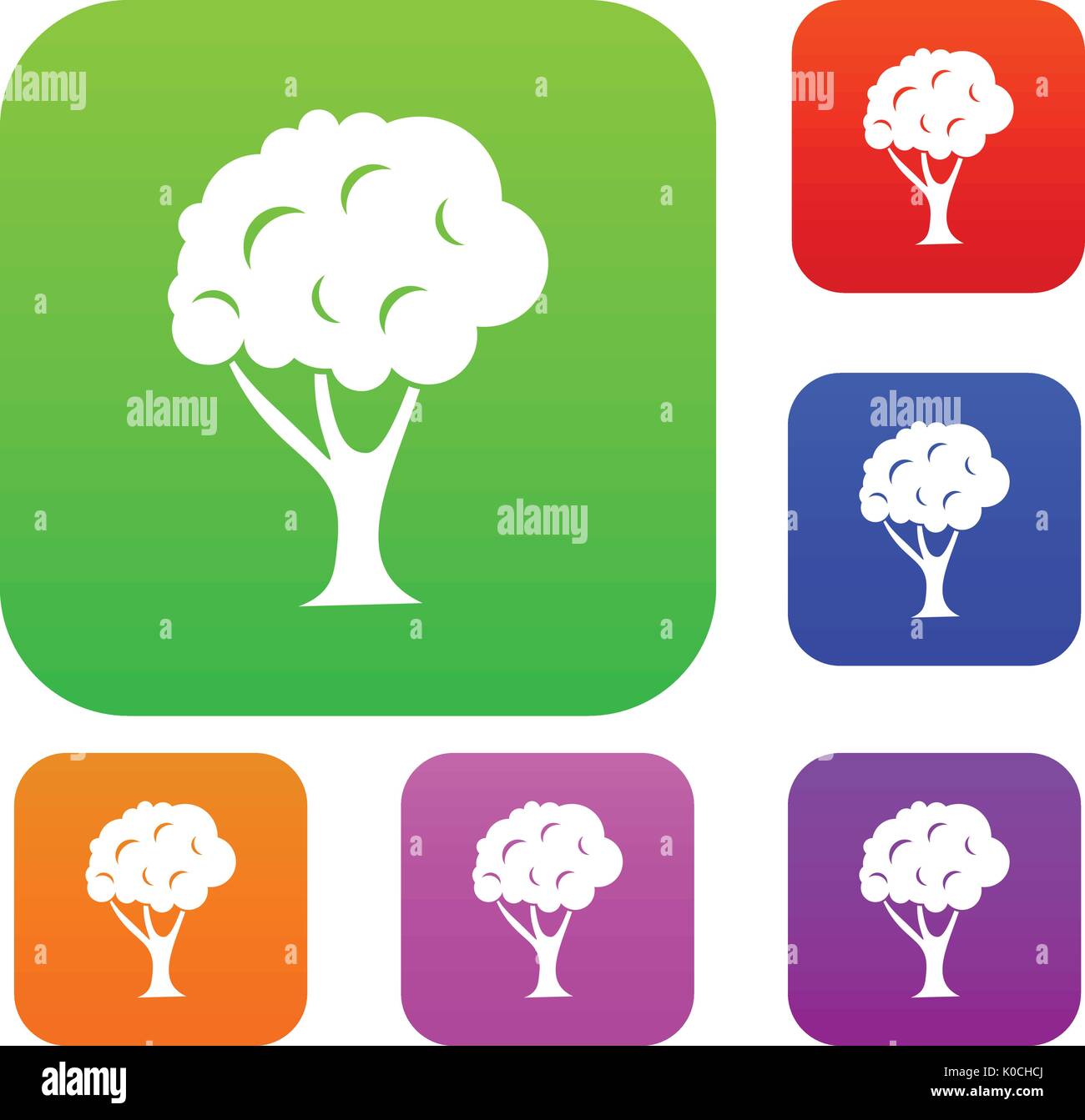 Tree set collection Stock Vector Image & Art - Alamy