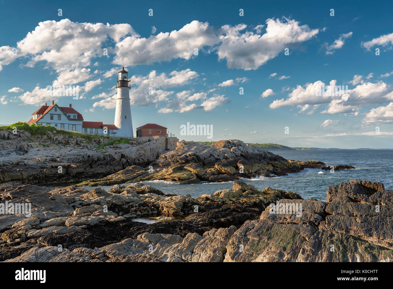 The Portland Head Lighthouse in Cape Elizabeth, Maine, USA Stock Photo
