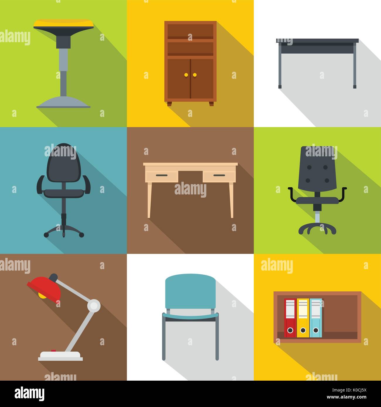 Furniture icons set, flat style Stock Vector Image & Art - Alamy