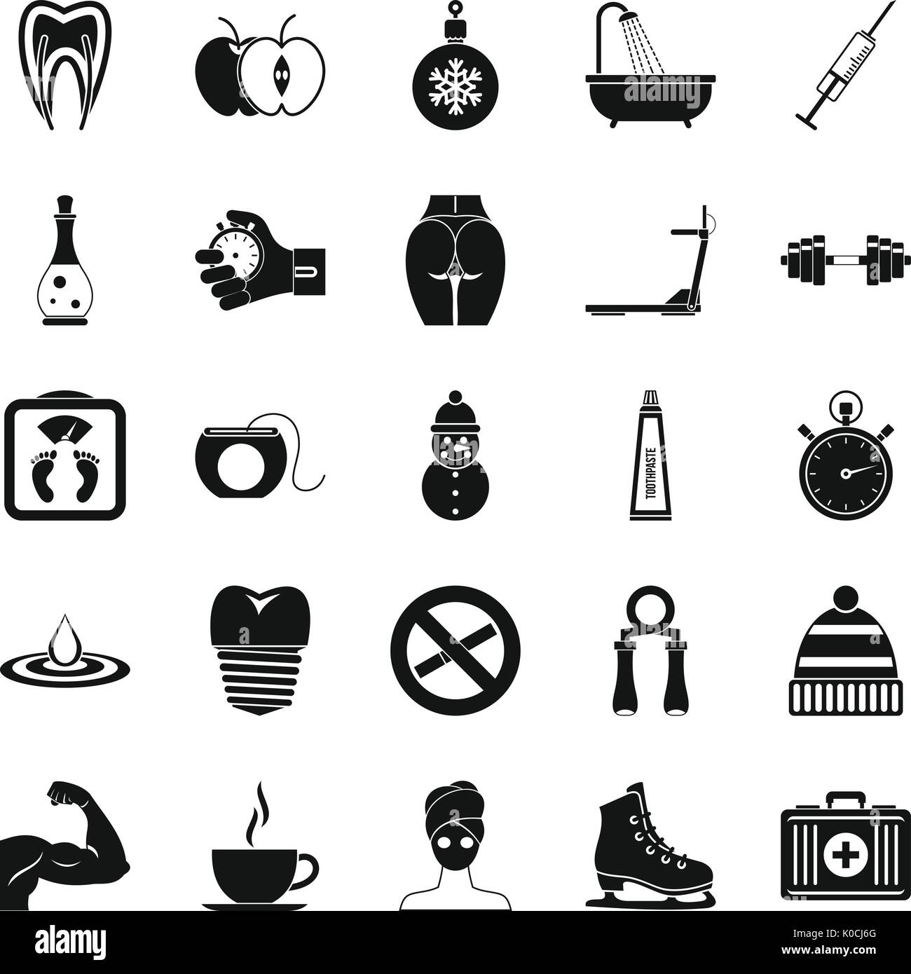 Running icons set, simple style Stock Vector Image & Art - Alamy