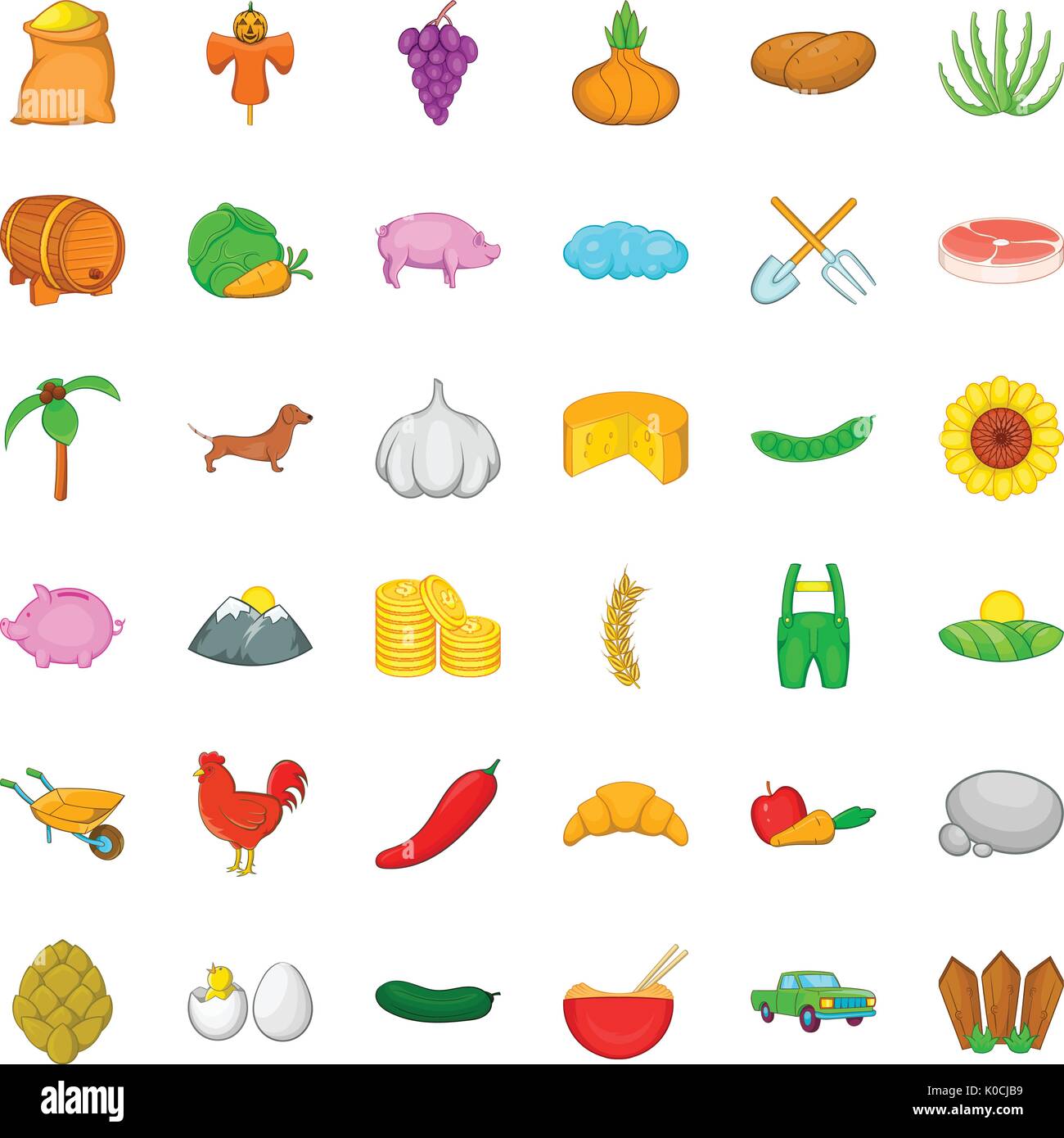 Farm icons set, cartoon style Stock Vector Image & Art - Alamy