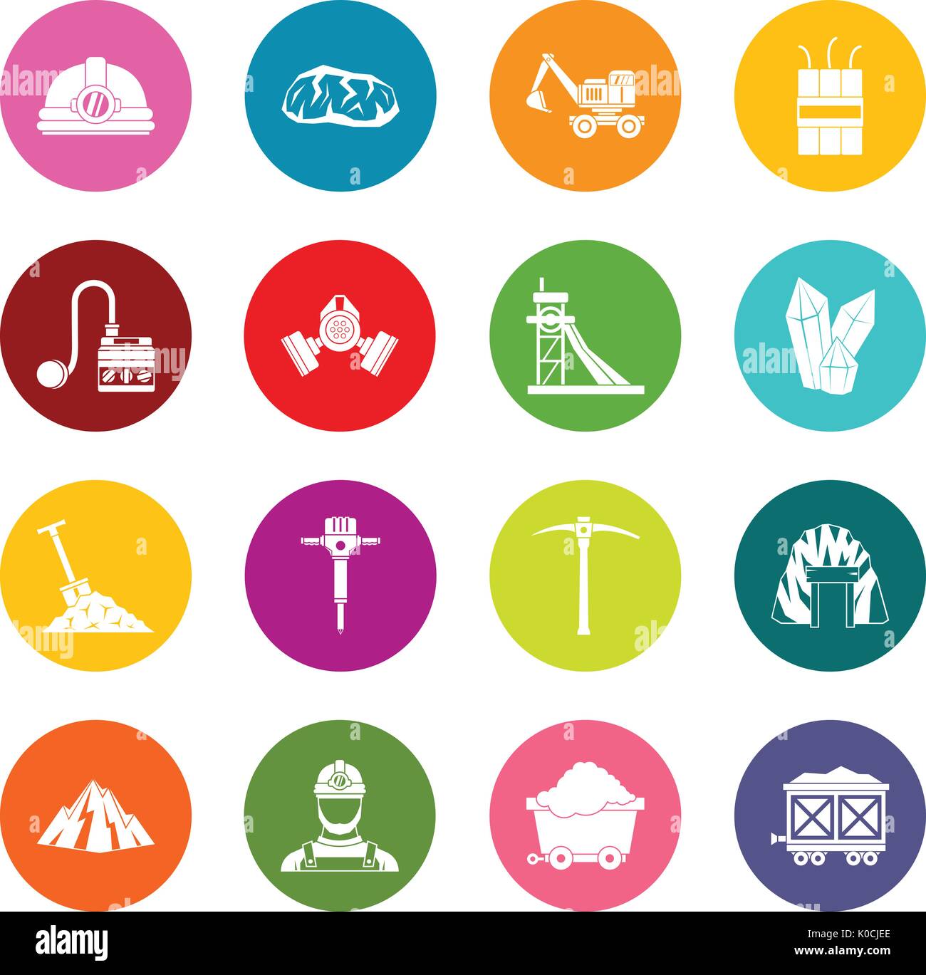 Miner icons many colors set Stock Vector Image & Art - Alamy
