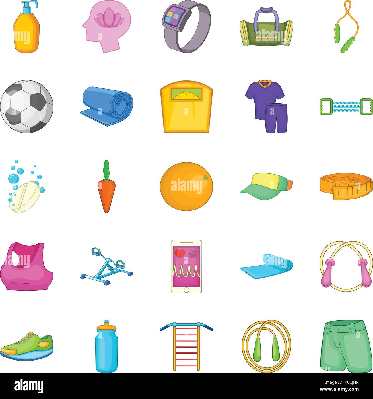 Public gym icons set, cartoon style Stock Vector Image & Art - Alamy