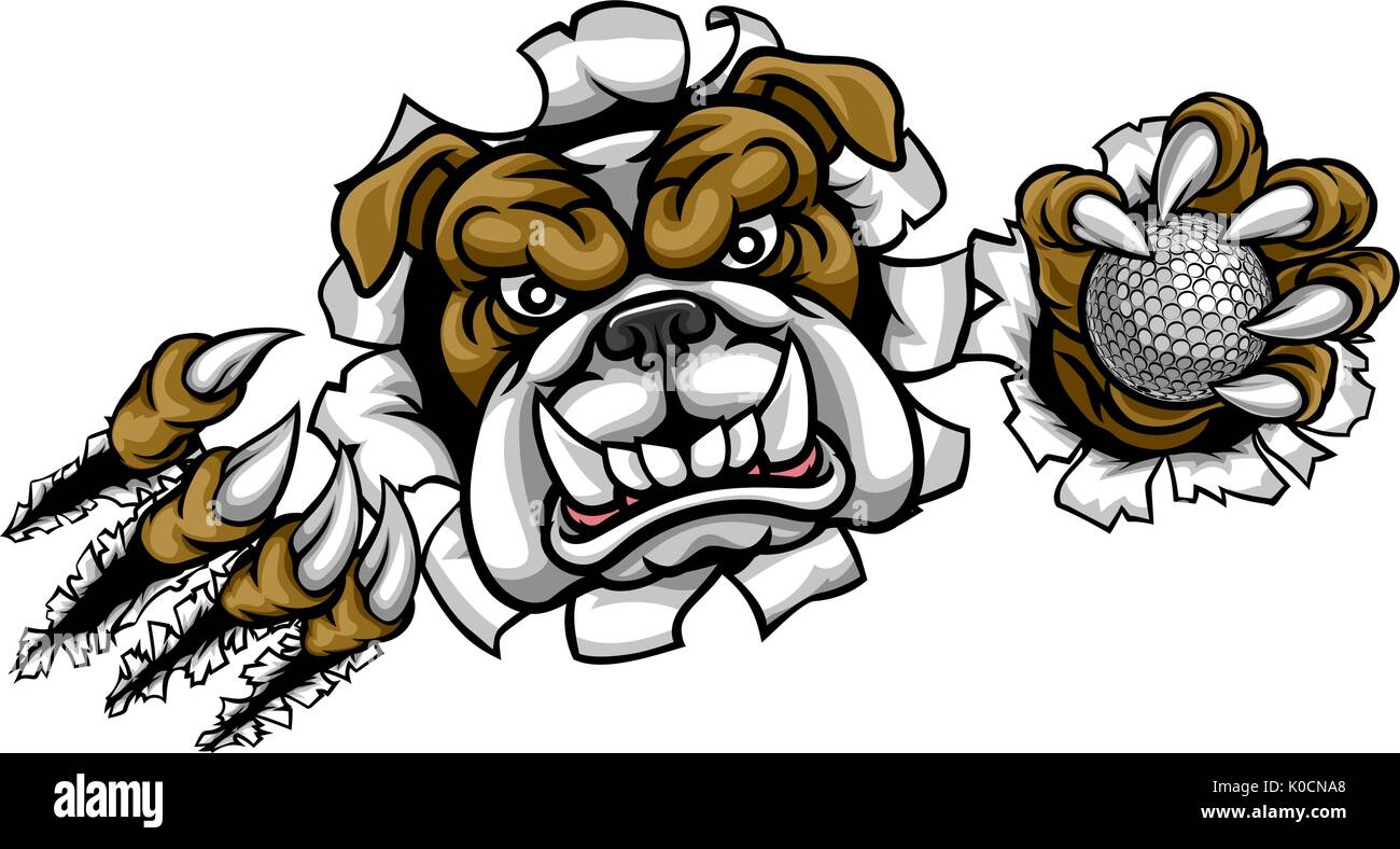 Bulldog Golf Sports Mascot Stock Vector Image & Art - Alamy