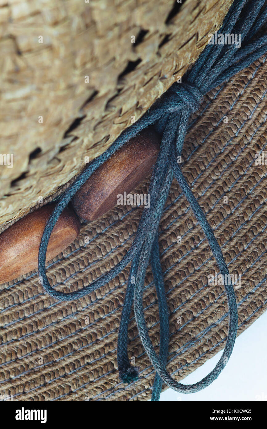 Details of a straw hat, close-up, isolated on white Stock Photo - Alamy