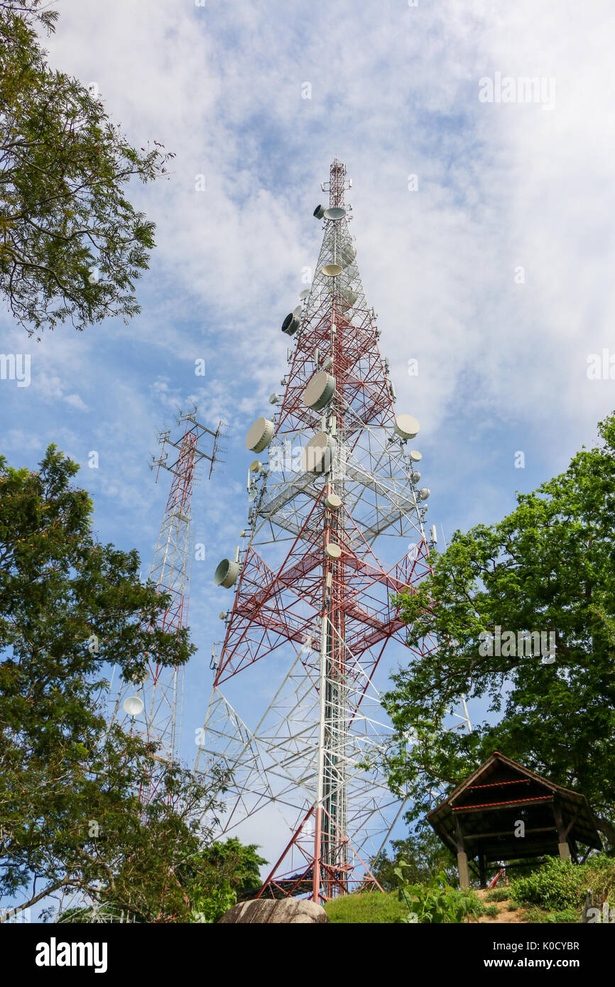 Communication Tower at Bukit Melawati, Kuala Selangor, Malaysia Stock Photo
