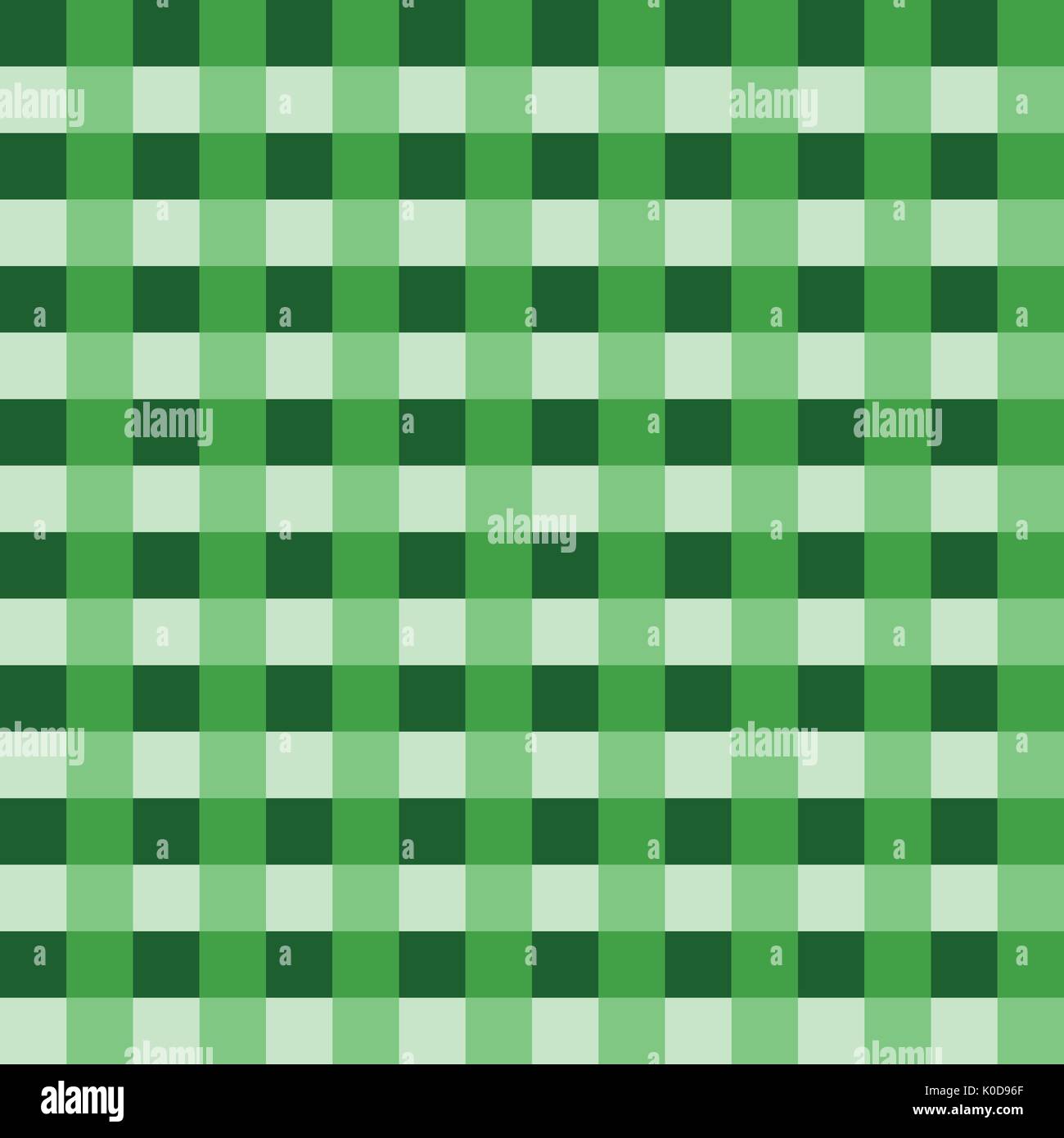 Green tablecloth Vector. Traditional tablecloth pattern Vector. Green color square pattern Vector. Geometrical simple square pattern. Stock Vector