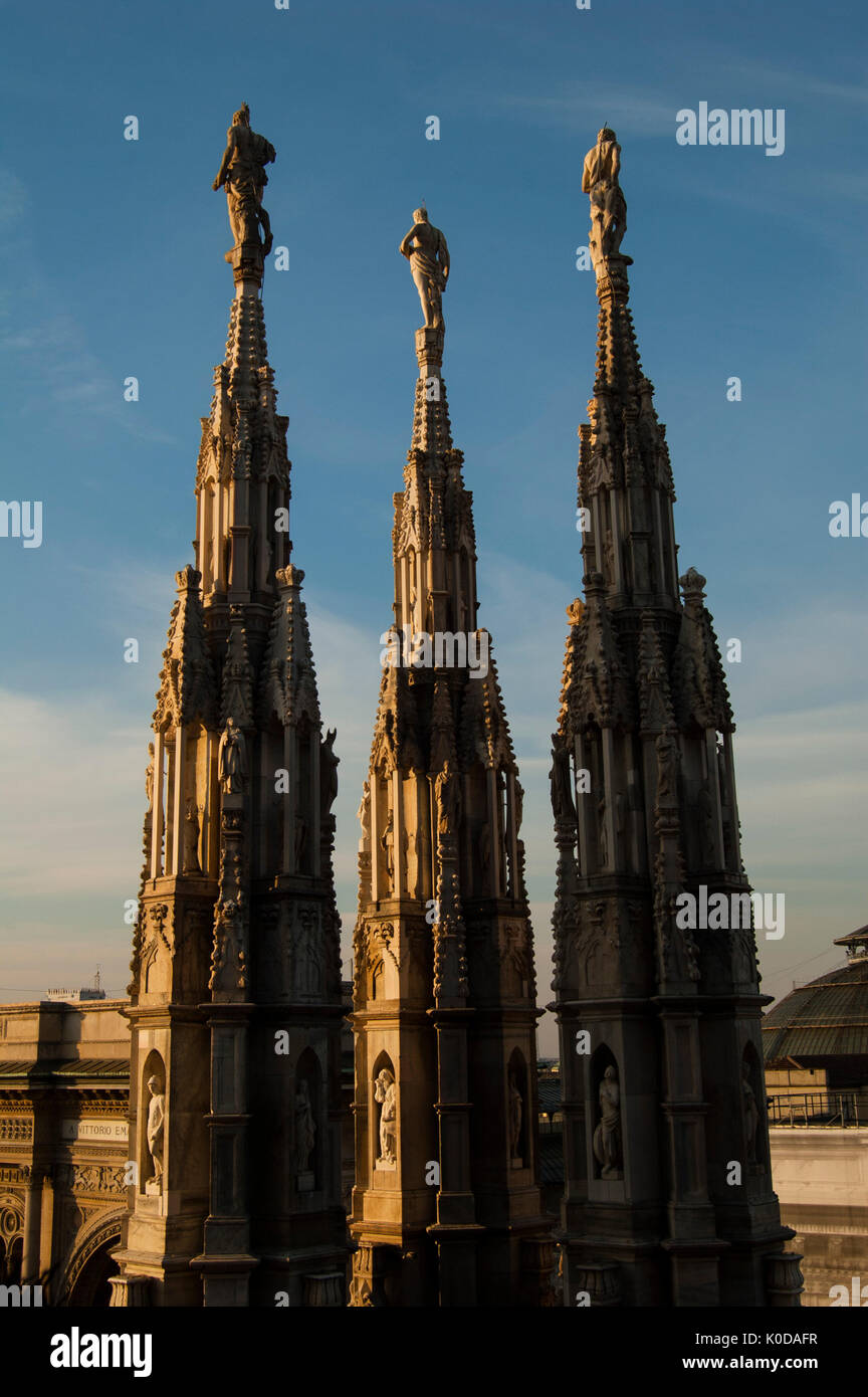 Duomo's spires (Milan, Lombardy, Italy) Stock Photo