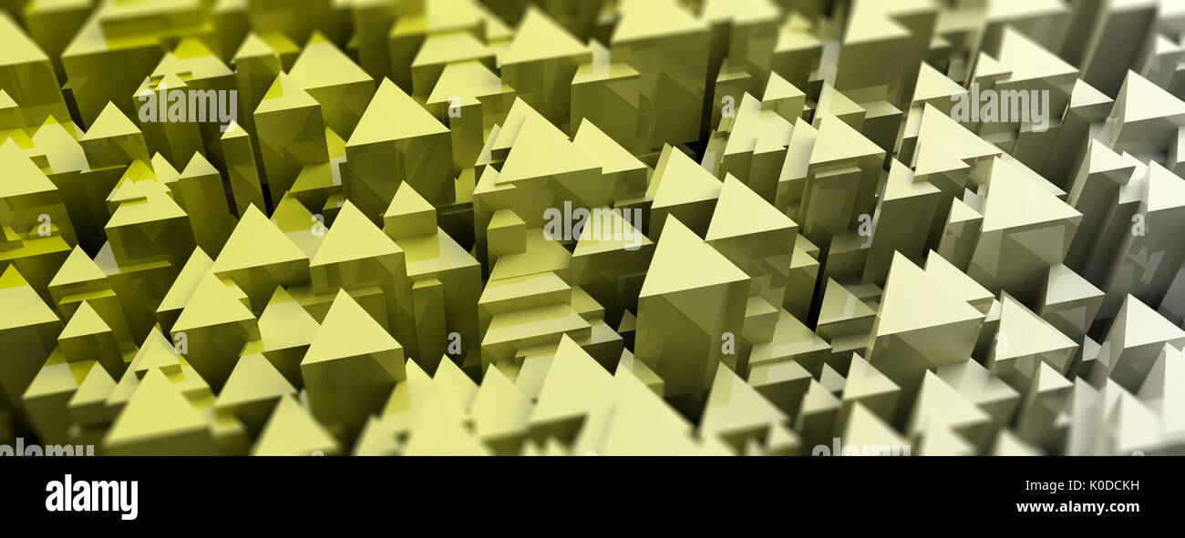 Yellow triangles creative abstract background. 3d illustration Stock ...
