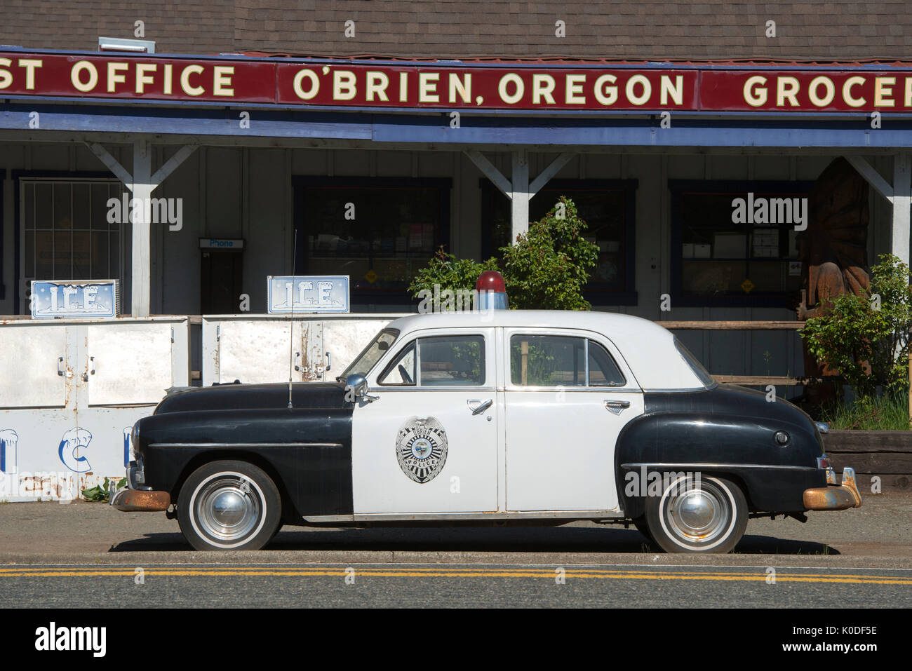 USA, Oregon, Southern, O'Brian, gas station, americana, rural, road, small town, Stock Photo