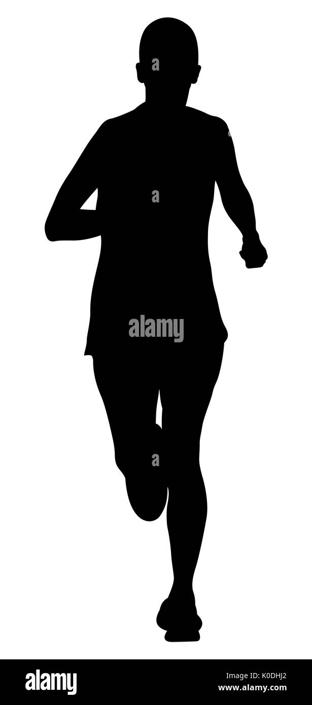 Silhouette girl running Black and White Stock Photos & Images Alamy