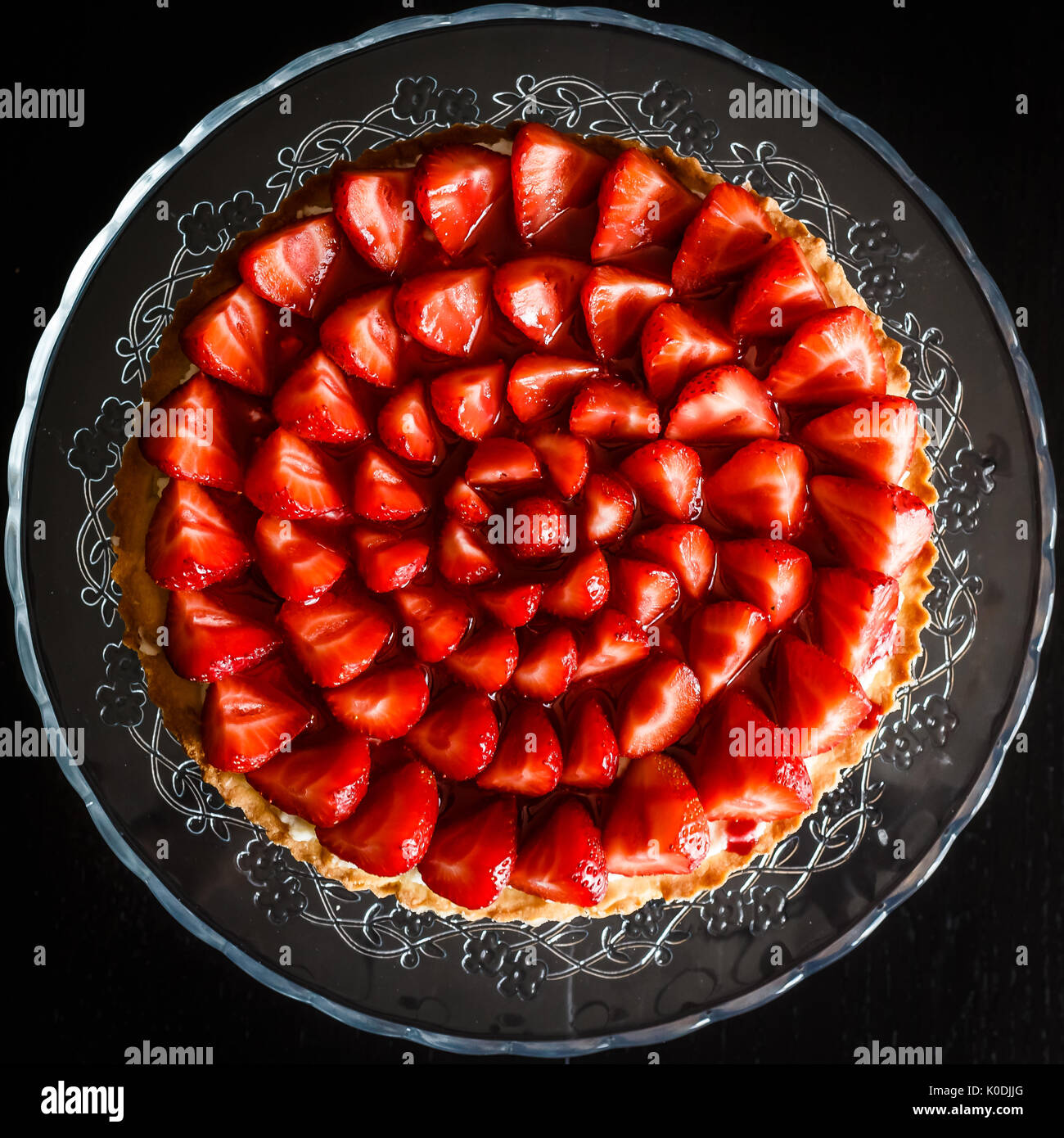 Strawberries pie Stock Photo