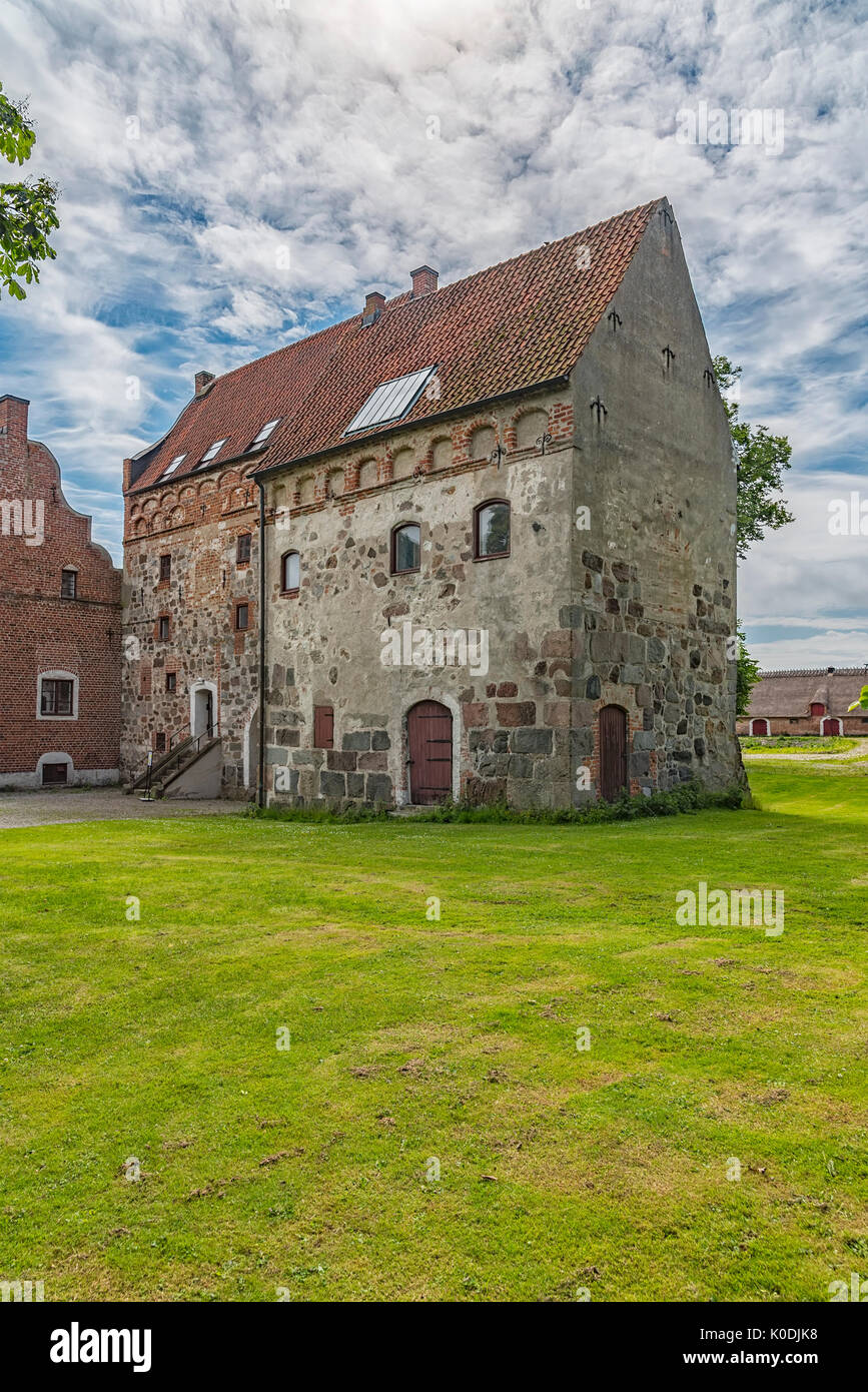 An image of the medieval building of Borgeby castle in the Skane region of Sweden. Stock Photo