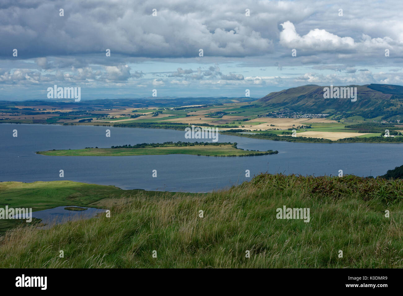 A view of Loch Leven from Benarty Hill, near Ballingry, Fife, Scotland