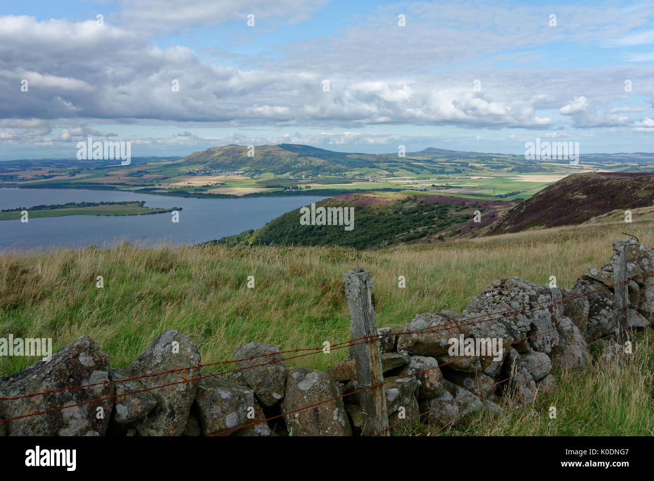 A view of Loch Leven from Benarty Hill, near Ballingry, Fife, Scotland