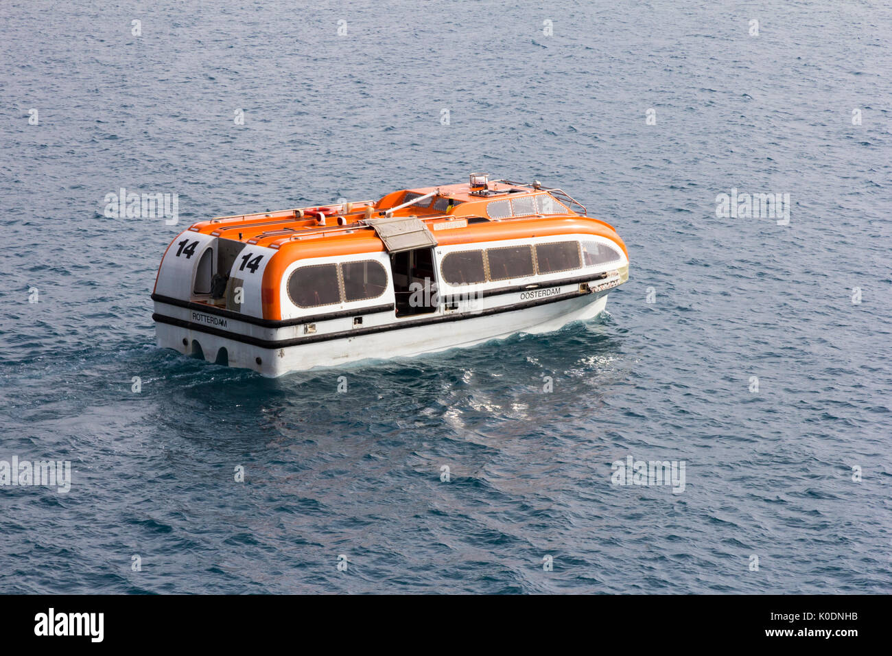 Tender from the Holland America line cruise ship Oosterdam ferrying