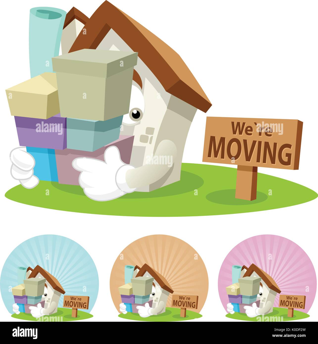House cartoon character illustration carrying boxes moving to a new place  Stock Vector Image & Art - Alamy