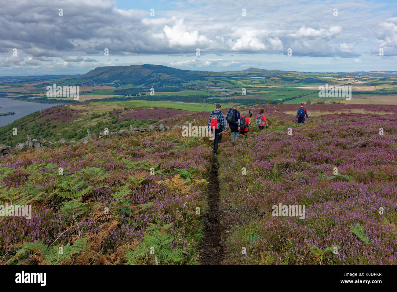 Walkers on Benarty Hill, near Ballingry, Fife, Scotland Stock Photo Alamy