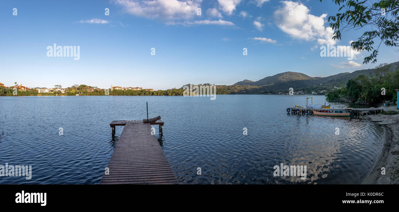Panoramic view of Canto da Lagoa area of Lagoa da Conceicao - Florianopolis, Santa Catarina, Brazil Stock Photo