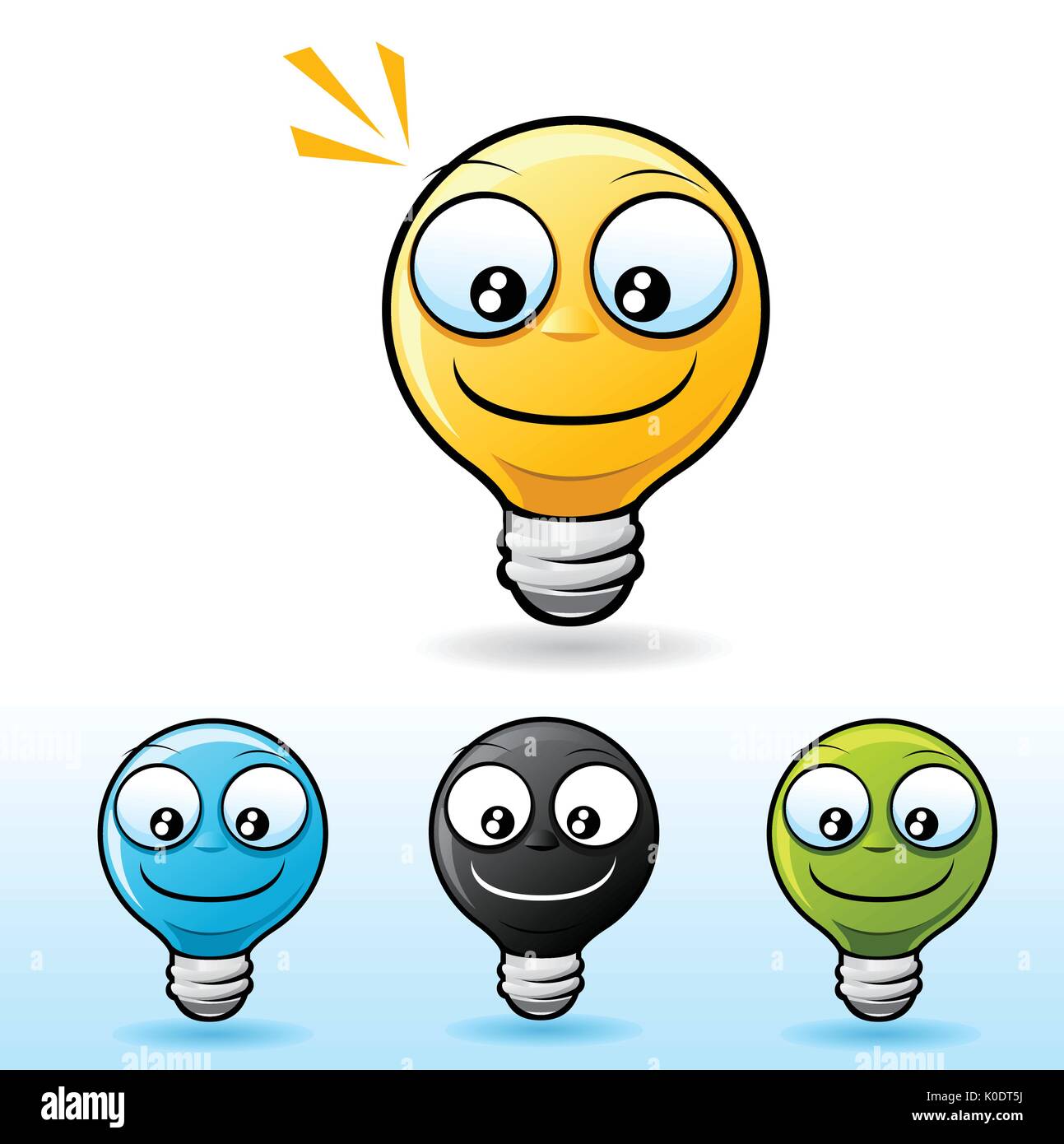 Lightbulb Smiley Face Icon Smile Stock Vector Image Art Alamy