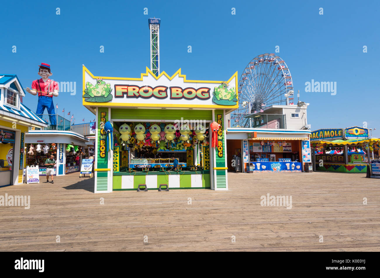 Seaside Heights, NJ USA -- August 21, 2017 -- Games of chance and rides along the Seaside Heights Boardwalk at the Jersey Shore. Editorial Use Only. Stock Photo