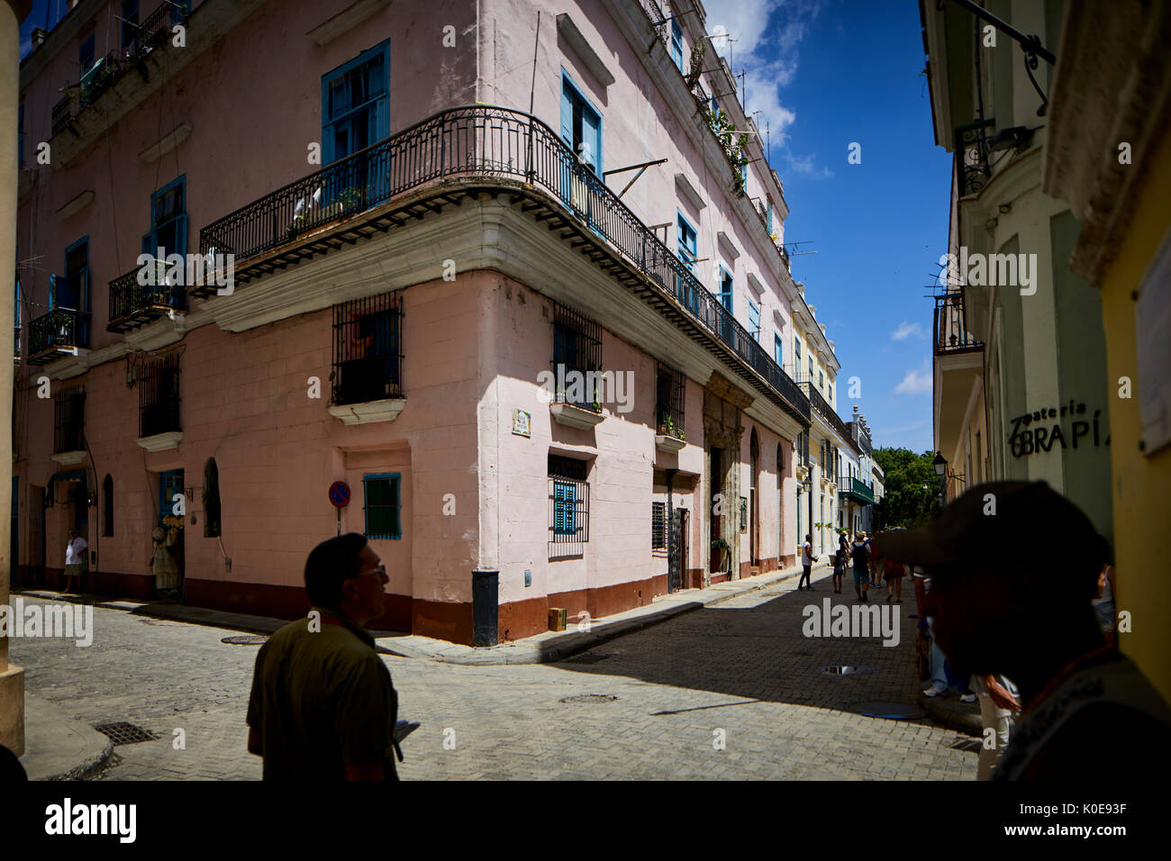 Capital Havana old Town, Cuba, Cuban de Asis Square Plaza de San Francisco Stock Photo