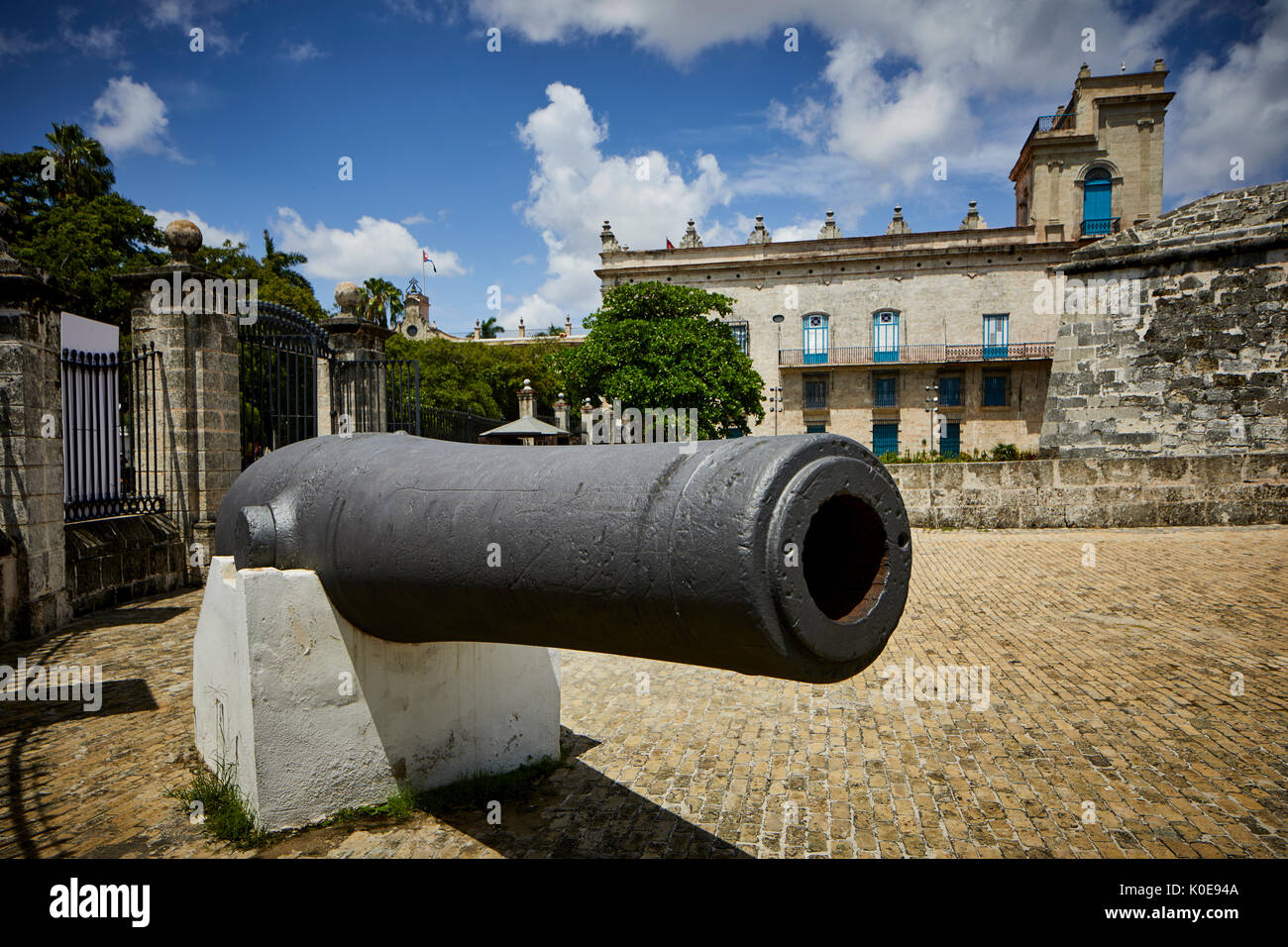 Cuban, cuba, Capital Havana old Town, The Castillo de la Real Fuerza with moat (Castle of the Royal Force) western side of the harbour Stock Photo