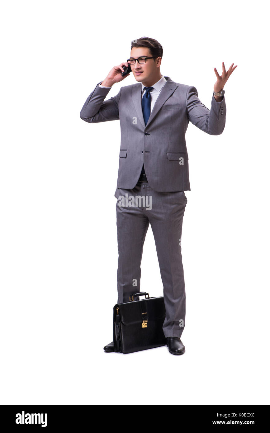Young businessman isolated on white background Stock Photo - Alamy
