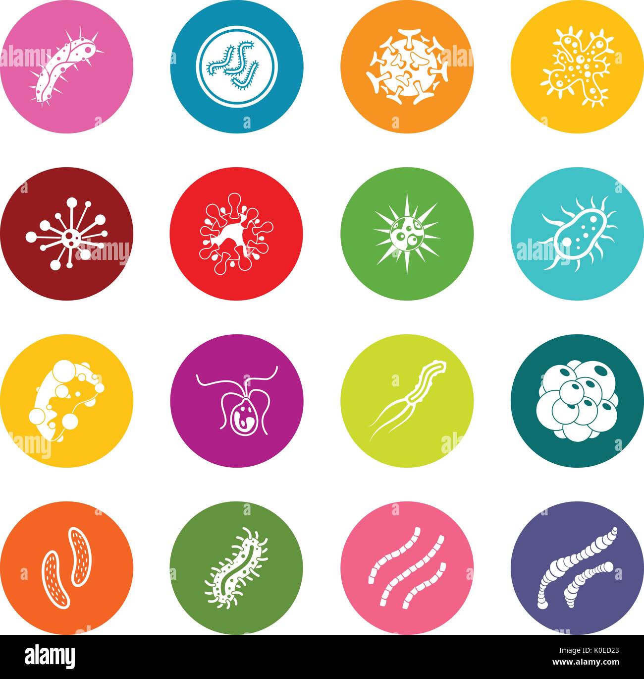 Virus bacteria icons many colors set Stock Vector Image & Art - Alamy