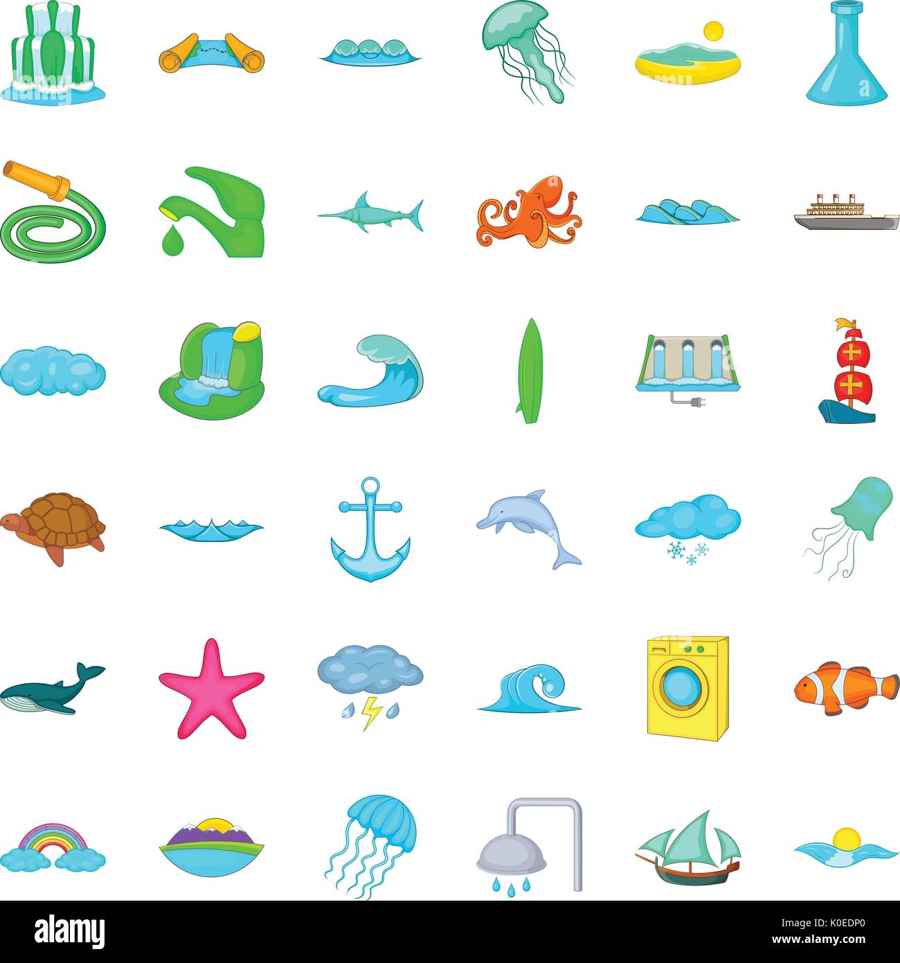 Water icons set, cartoon style Stock Vector Image & Art - Alamy