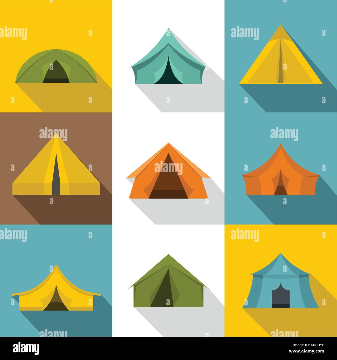 Tent icons set, flat style Stock Vector Image & Art - Alamy