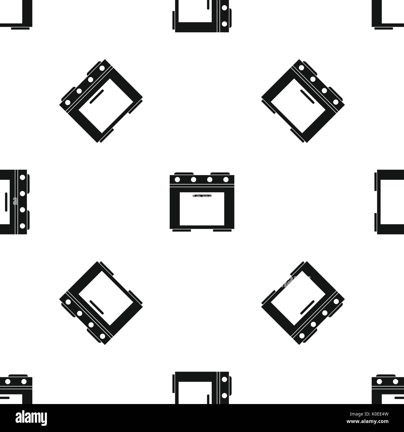 Gas stove pattern seamless black Stock Vector